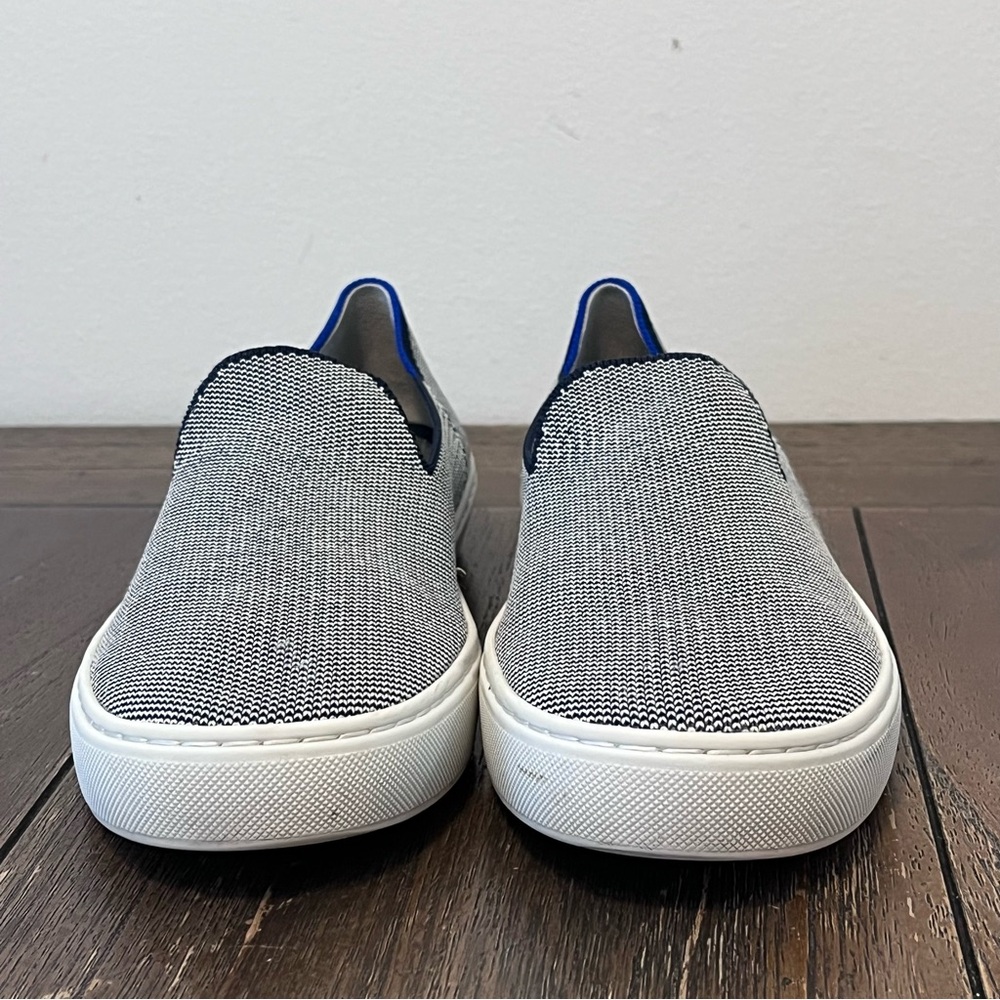 Rothy’s The Sneaker Slip On Shoes Blue & White Knit Womens 8 - Picture 2 of 10